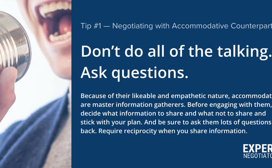 Tips for Negotiating with Accommodative Counterparts